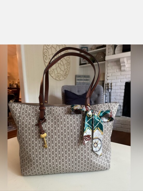 Fossil Handbags - Fossil - Rachel Tote Bag With Brass Key And Scarf